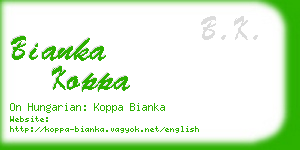 bianka koppa business card